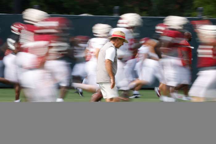 Nick Saban, Alabama practice August 18, 2021